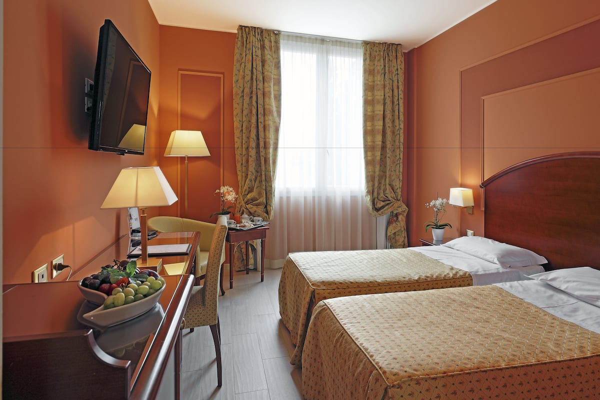 Down duvets, minibar, in-room safe, desk