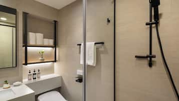Deluxe Room, 2 Queen Beds | Bathroom | Separate tub and shower, hair dryer, bathrobes, slippers