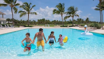 Outdoor pool, pool umbrellas