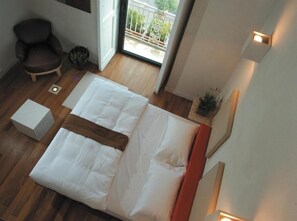 Deluxe dubbelrum - 1 dubbelsäng - havsutsikt (bathroom loft) | Sängtillbehör av högsta kvalitet och minibar