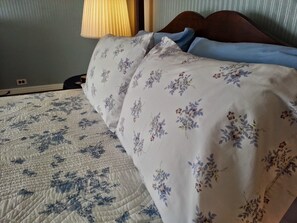 ダブルルーム 禁煙 (Blue room) | デスク、ノートパソコン用作業スペース、WiFi (無料)、ベッドシーツ
