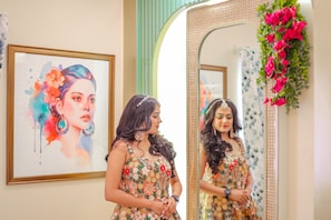 Bohemian Theme Room with Artistic Rattan decor & Designer Washroom