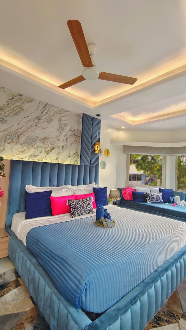 Panoramic View room with Daybed | Egyptinpuuvillaiset lakanat, ylelliset vuodevaatteet