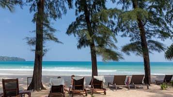 On the beach, windsurfing, kayaking