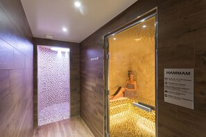 Sauna, steam room, body treatments, body wraps, body scrubs, facials