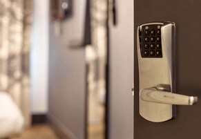 Desk, blackout drapes, soundproofing, iron/ironing board