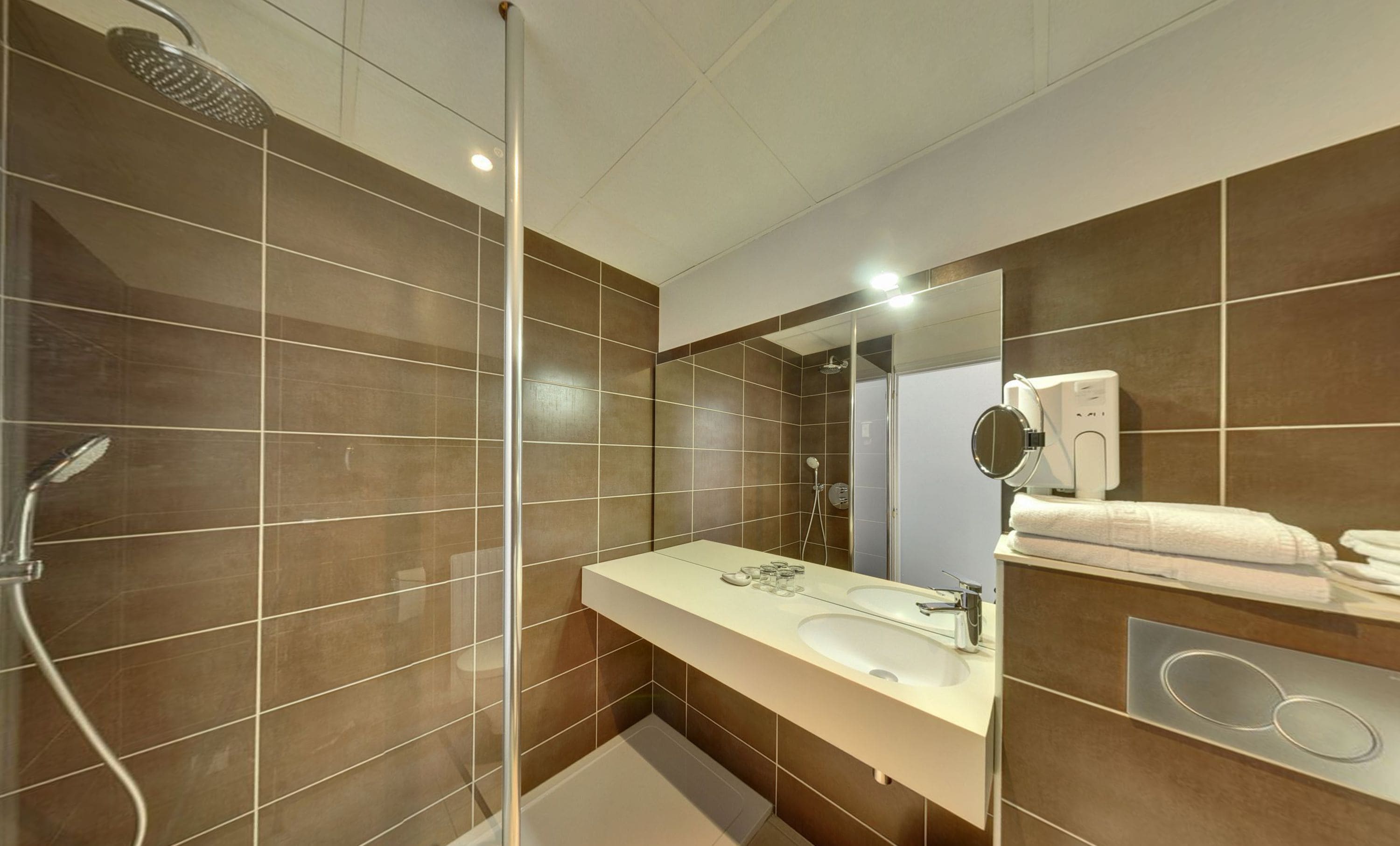 free toiletries, hair dryer, towels