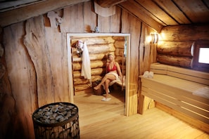 Sauna, hot tub, steam room