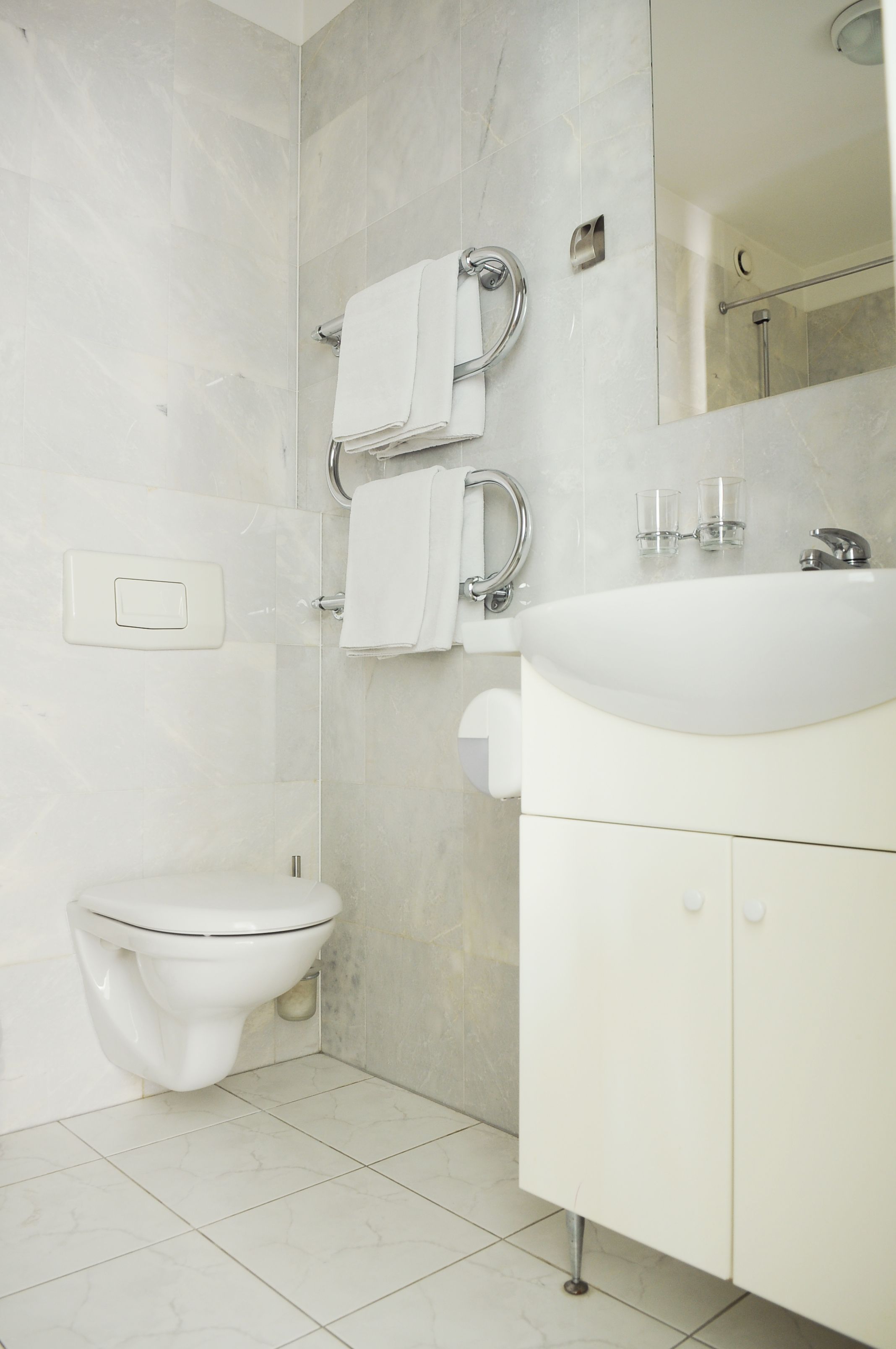 free toiletries, hair dryer, towels, shampoo