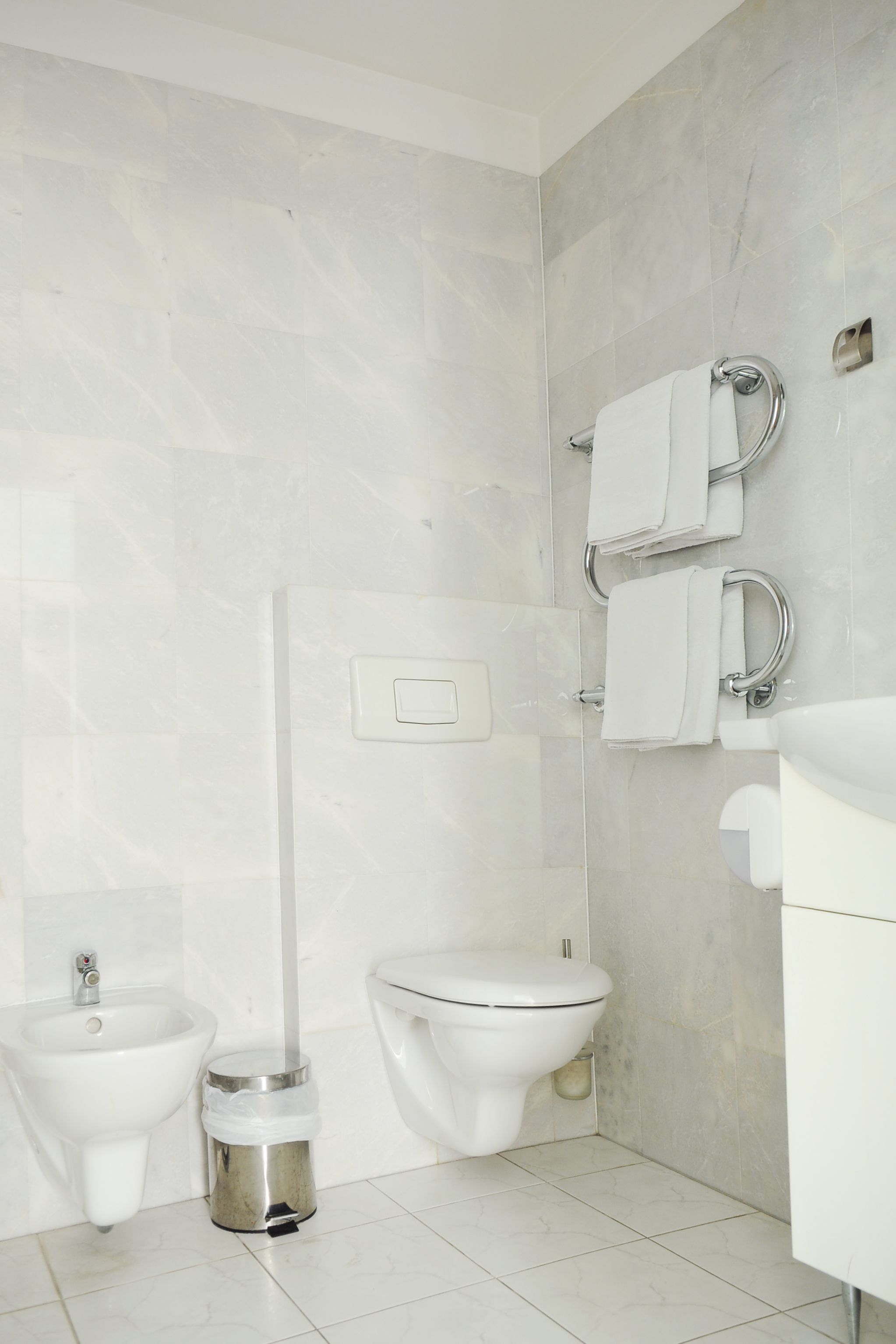 free toiletries, hair dryer, towels, shampoo