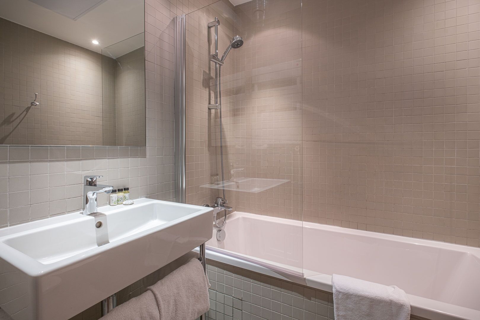 classic room | bathroom | designer toiletries, hair dryer, bathrobes, towels