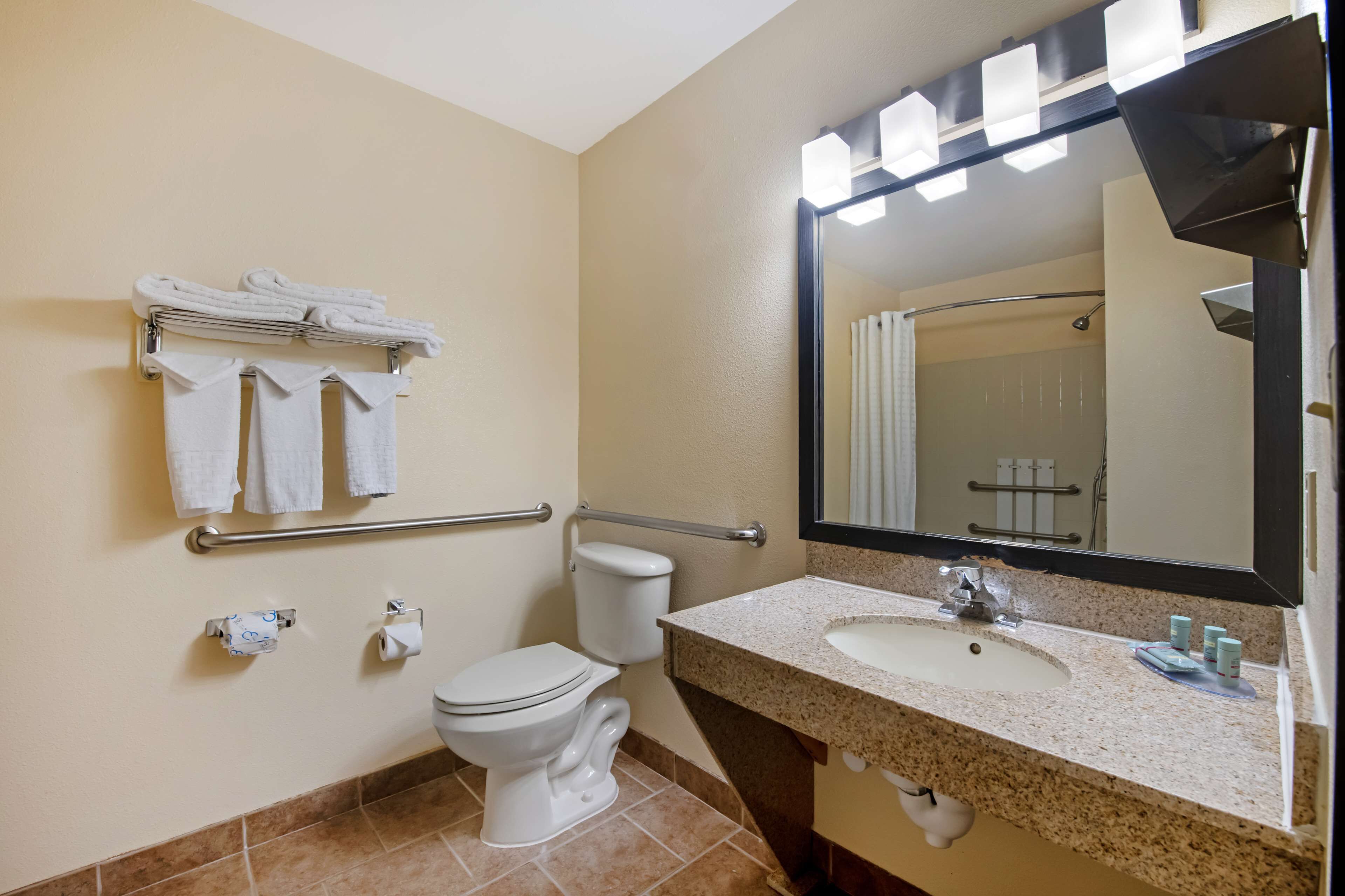 standard room, 1 king bed, accessible, bathtub | bathroom | combined shower/bathtub, free toiletries, hair dryer, towels