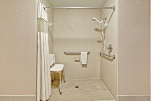 Room, 2 Queen Beds, Accessible, Non Smoking | Bathroom | Hair dryer, towels
