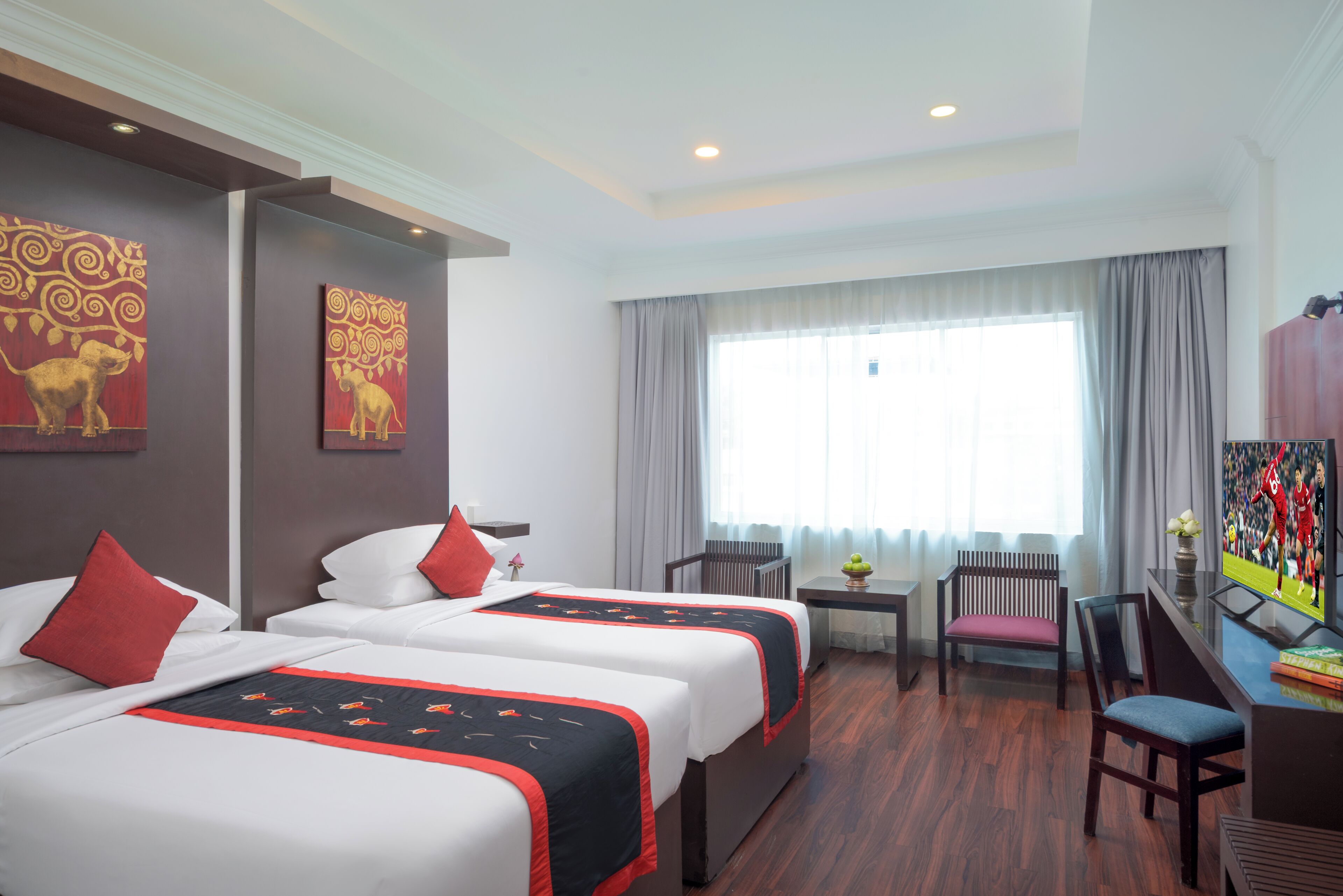 Habitación Deluxe con 2 camas individuales | 1 habitación, ropa de cama hipoalergénica y minibar 