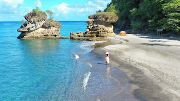 On the beach, scuba diving, snorkelling, windsurfing