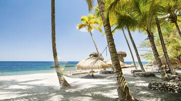 On the beach, scuba diving, snorkeling, windsurfing