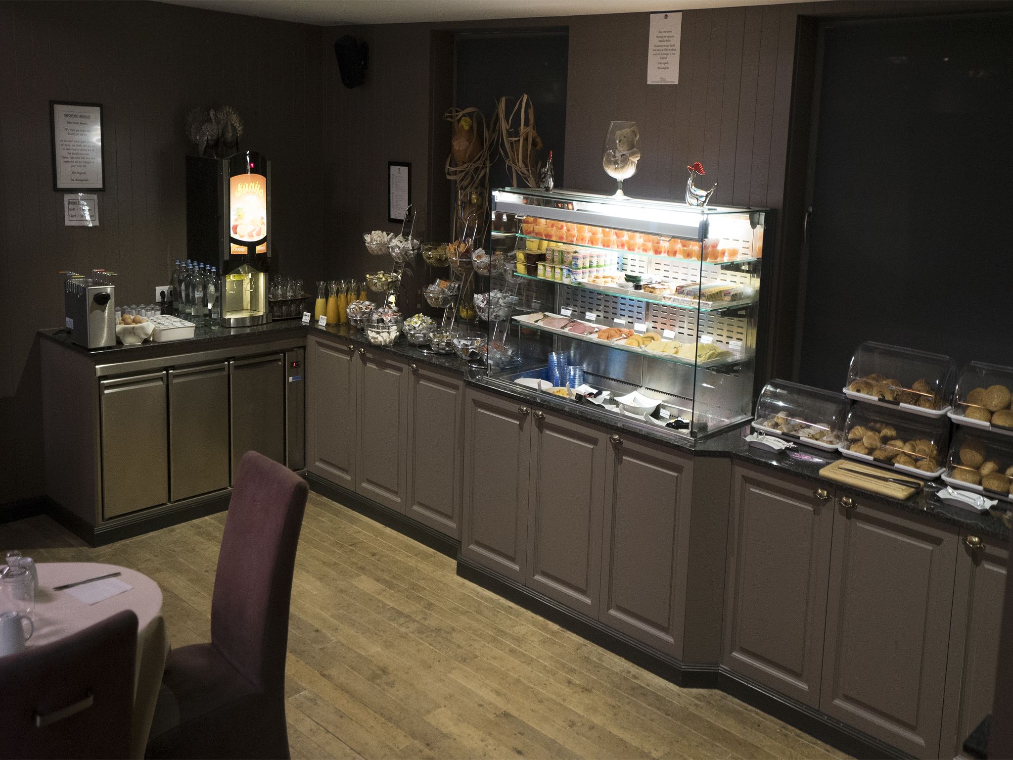 daily buffet breakfast (eur 15 per person)