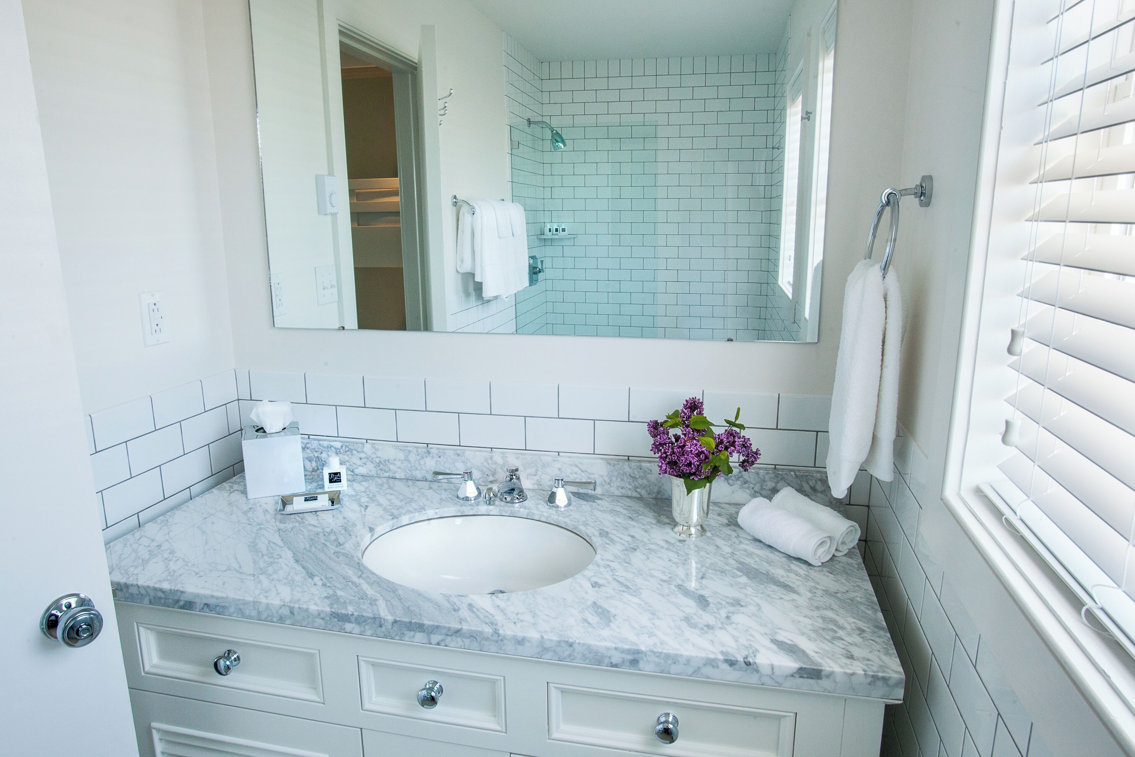 ocean terrace | bathroom | combined shower/bathtub, hair dryer, towels