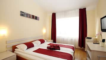 Hypo-allergenic bedding, in-room safe, desk, iron/ironing board