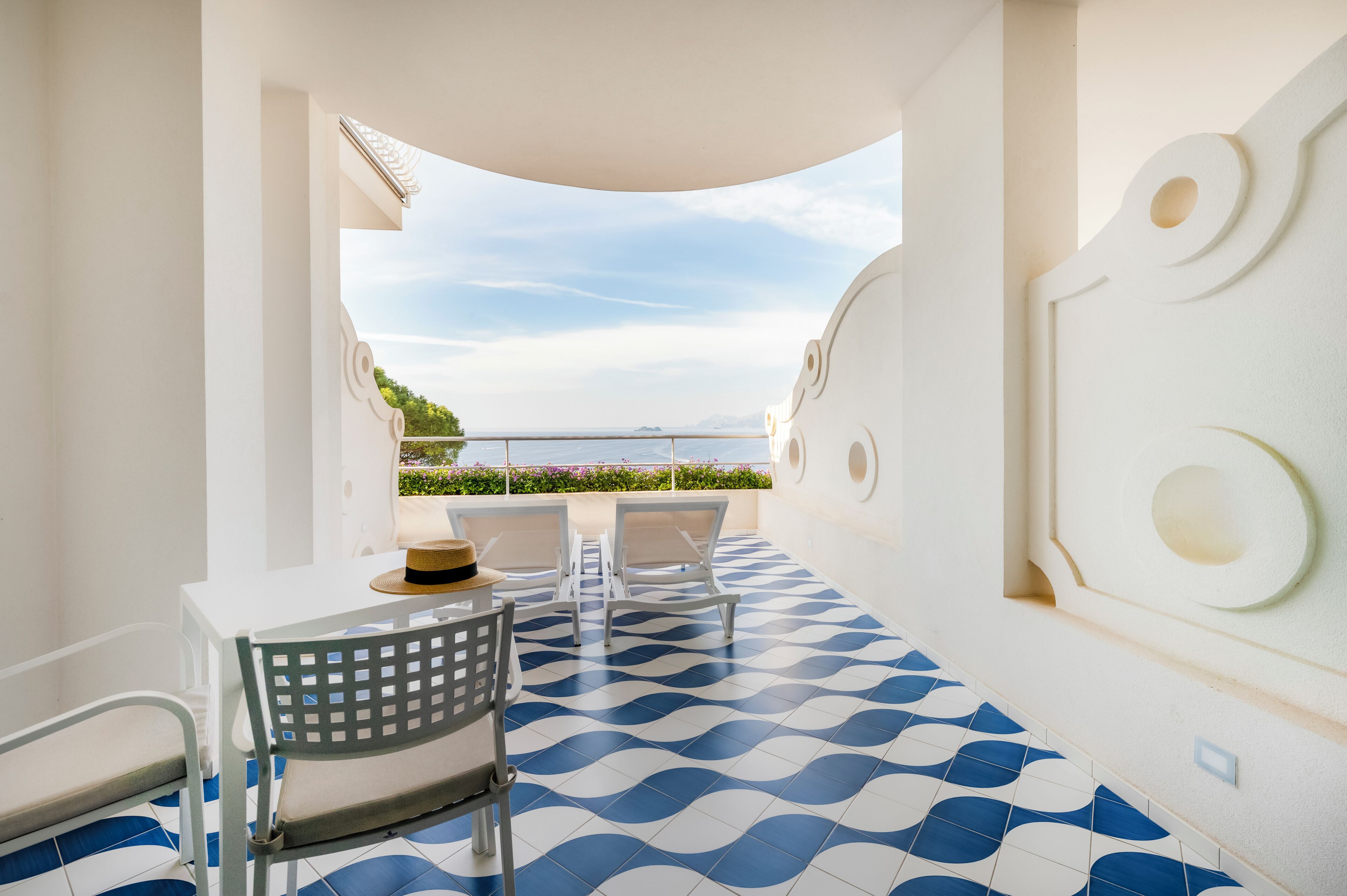 Deluxe tweepersoonskamer, terras, uitzicht op zee | Terras