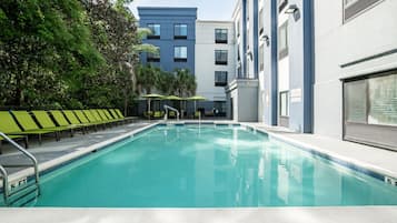 Outdoor pool, open 7:00 AM to 11:00 PM, pool umbrellas, pool loungers