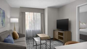 39-inch LCD TV with cable channels, TV, DVD player