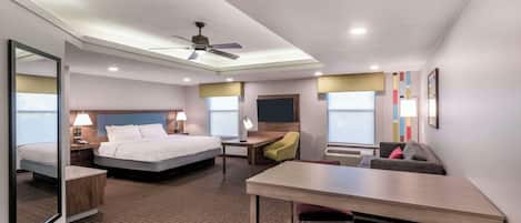 In-room safe, laptop workspace, blackout drapes, soundproofing