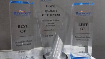 Three awards for the Best of the Year for Baymont Inn & Suites Augusta Riverwatch for the years 2015-2016, 2016, and 2017.