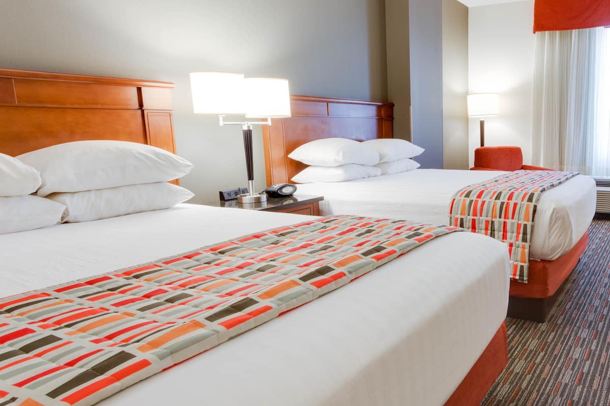 1 bedroom, desk, blackout curtains, iron/ironing board