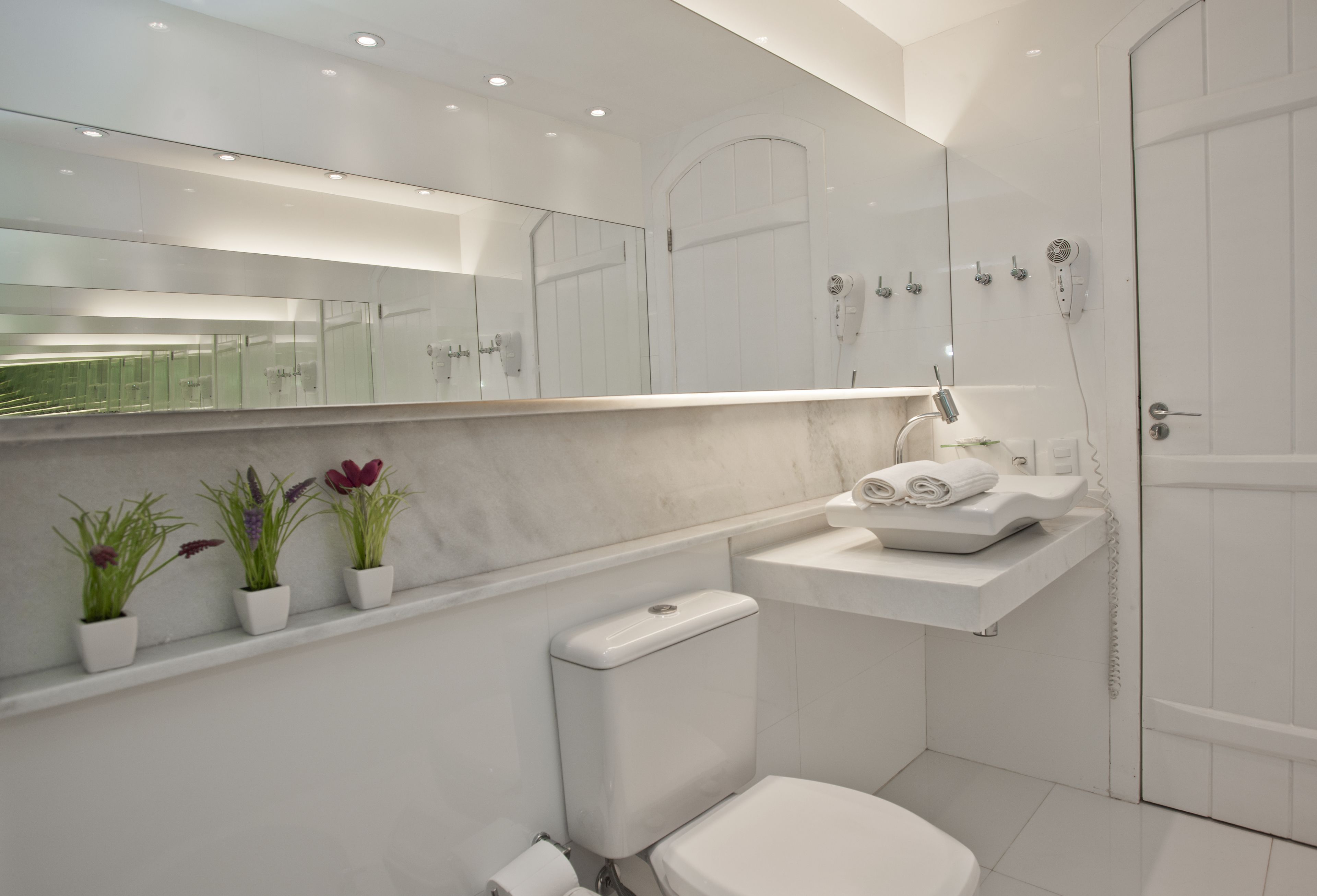 free toiletries, hair dryer, bidet, towels