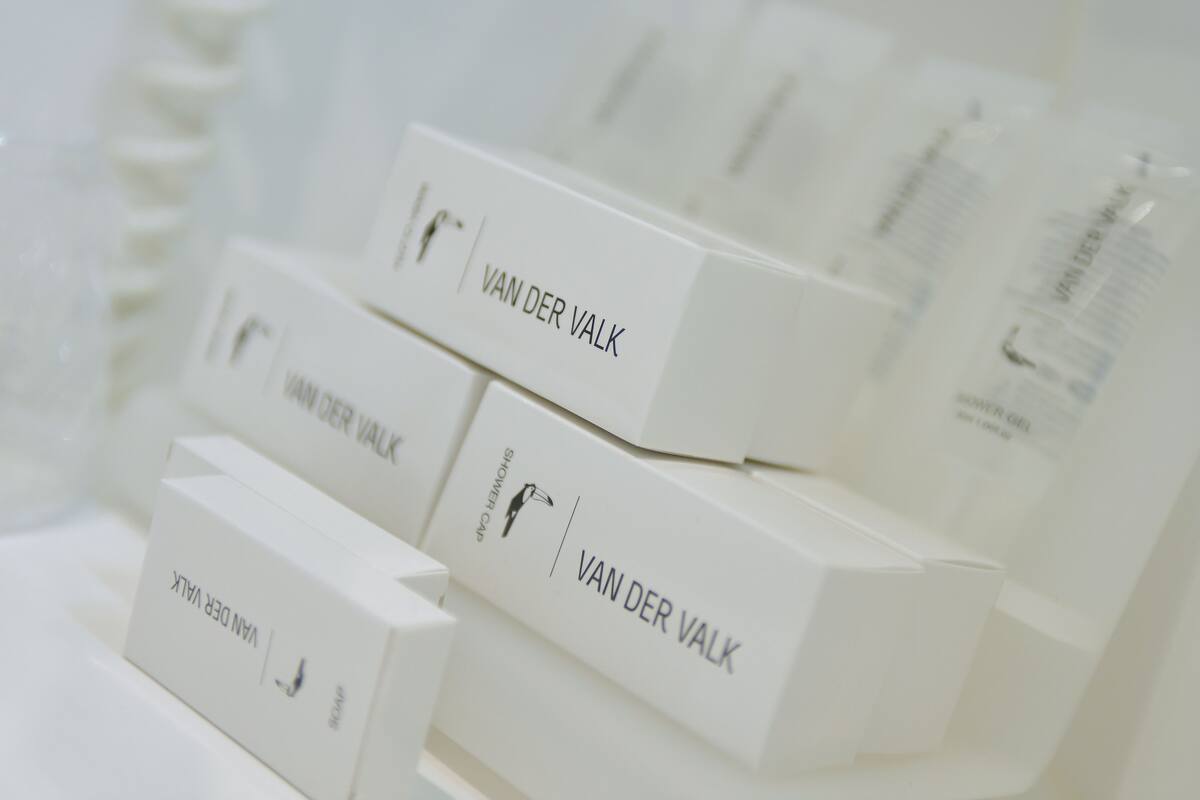 free toiletries, hair dryer, towels