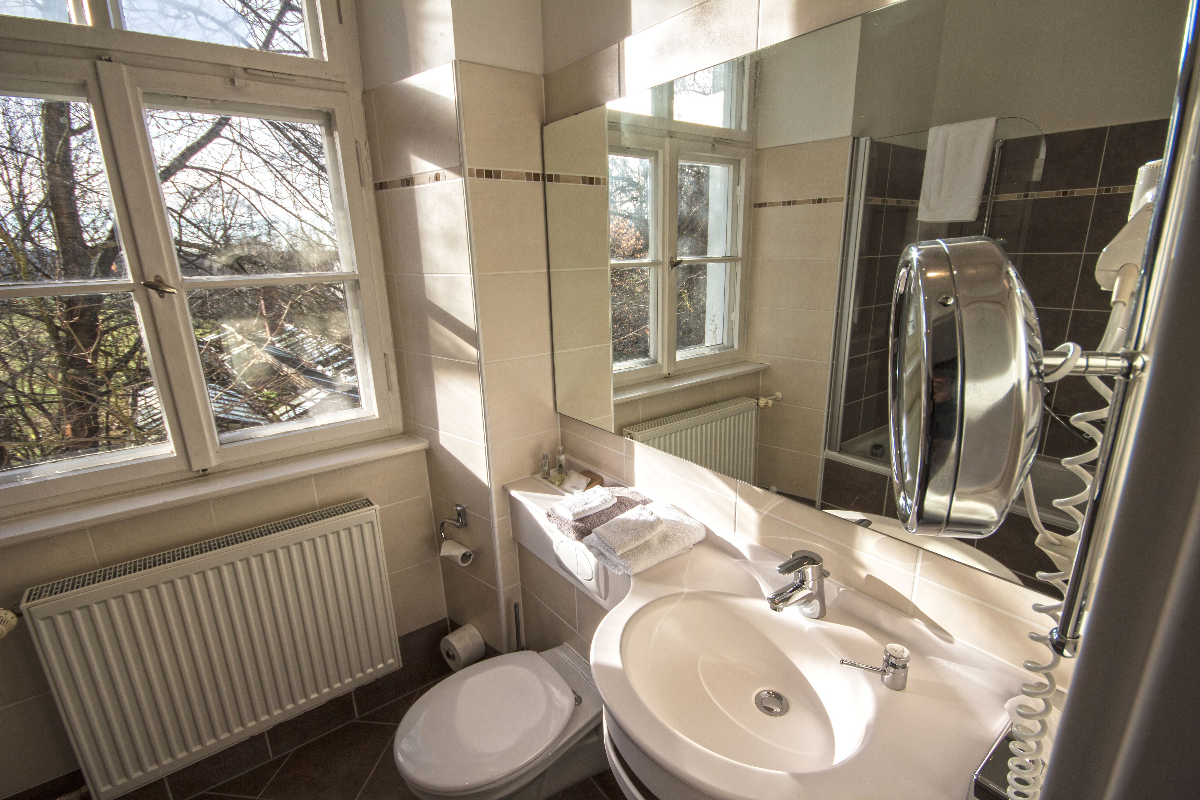 classic double room, 1 king bed (2 matresses in bed frame) | bathroom | separate bathtub and shower, rainfall showerhead, designer toiletries