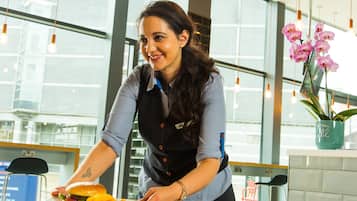 Breakfast, lunch and dinner served