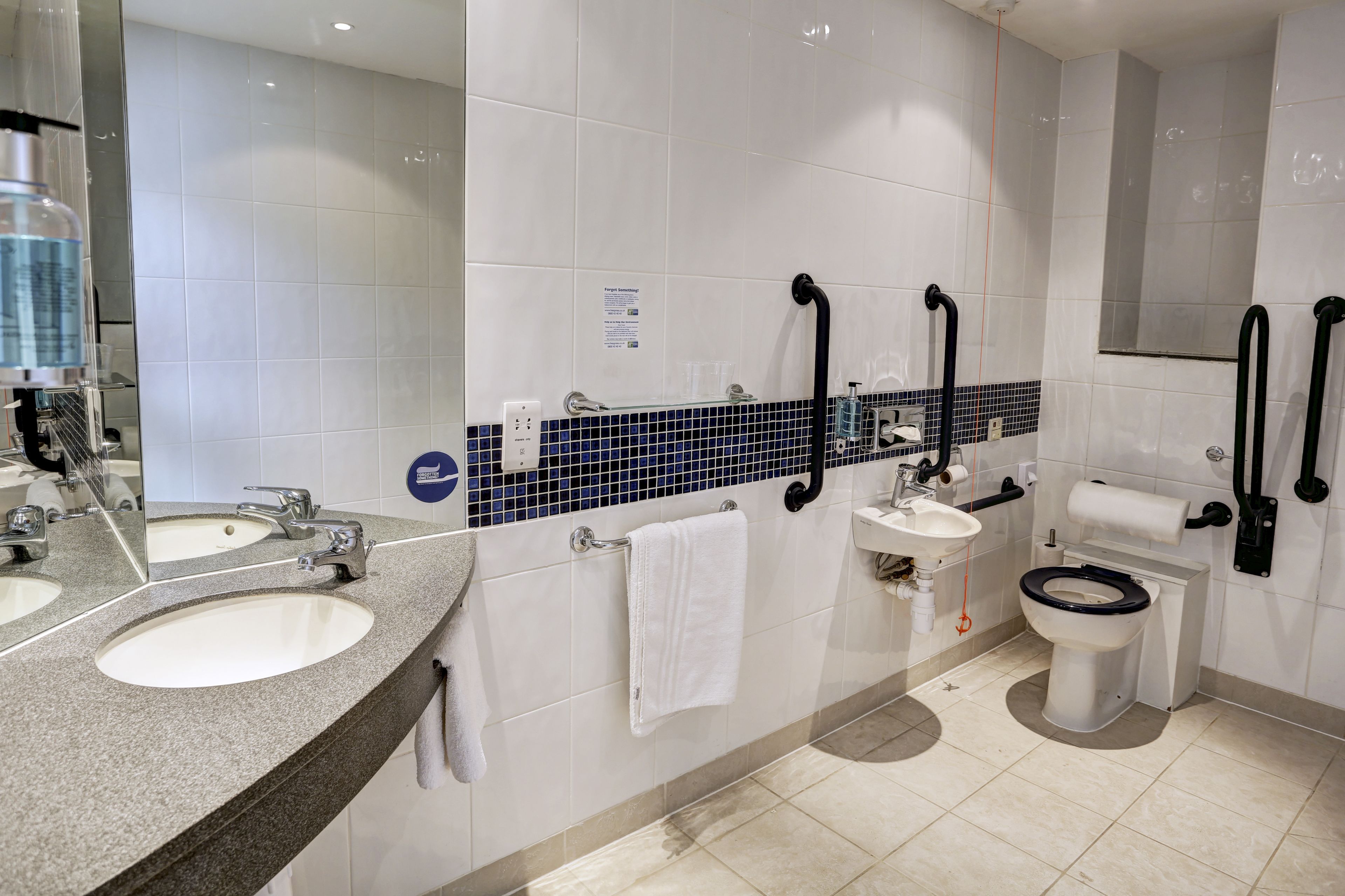 standard room, 1 double bed, accessible | bathroom | shower, free toiletries, hair dryer, towels