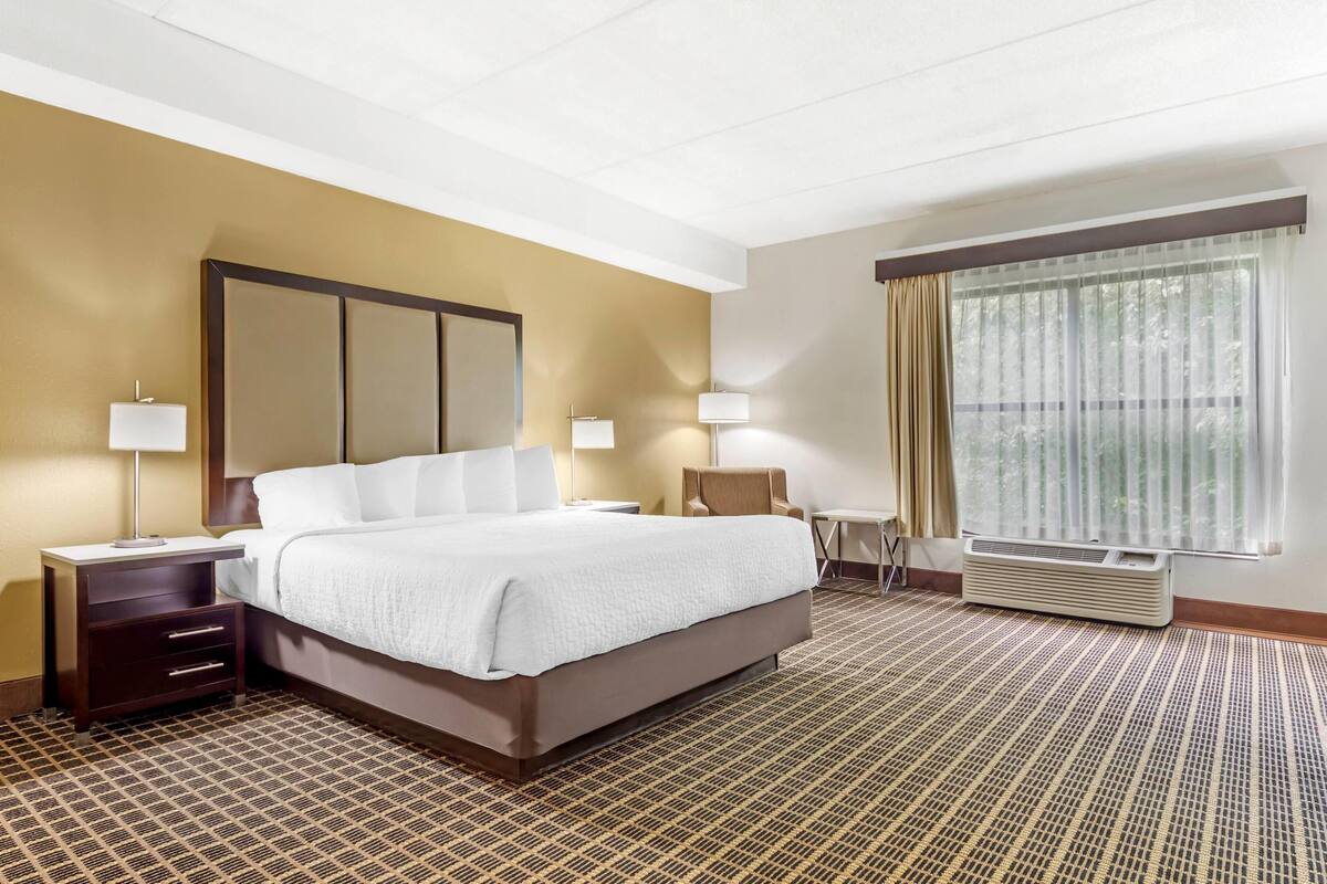 1 King Bed, Deluxe Room, Non-Smoking | 書桌、筆電工作空間、遮光布/窗簾、熨斗/熨衣板