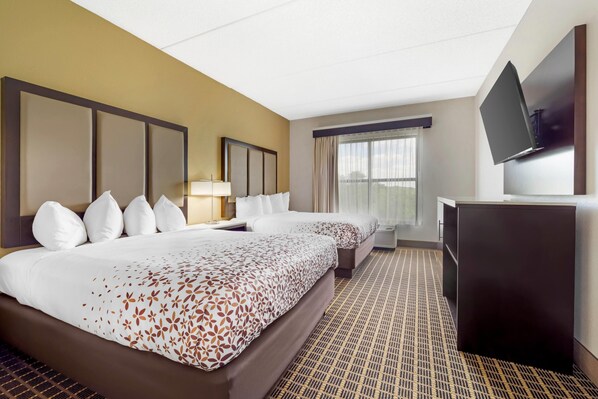 룸, 퀸사이즈침대 2개, 금연 | 책상, 노트북 작업 공간, 암막 커튼, 다리미/다리미판