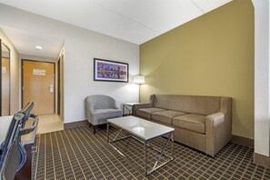 Suite, 2 Queen Beds, Non Smoking, Refrigerator & Microwave | Desk, laptop workspace, blackout drapes, iron/ironing board