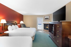 2nd Floor 2 Queen Beds W/Fireplace | In-room safe, desk, laptop workspace, blackout drapes