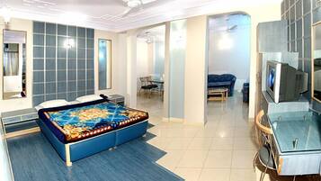 Minibar, desk, blackout curtains, cots/infant beds