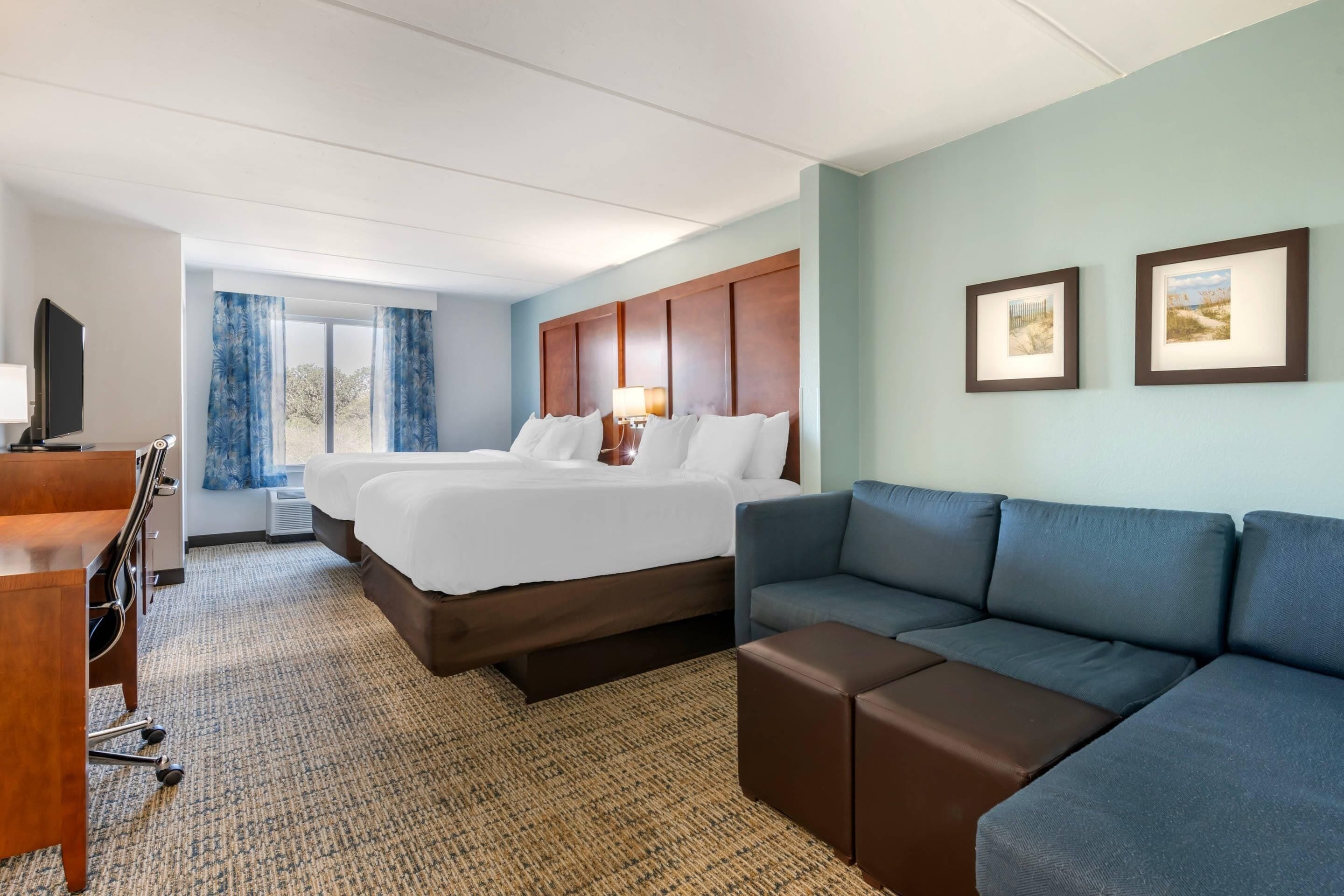 In-room safe, desk, laptop workspace, blackout drapes