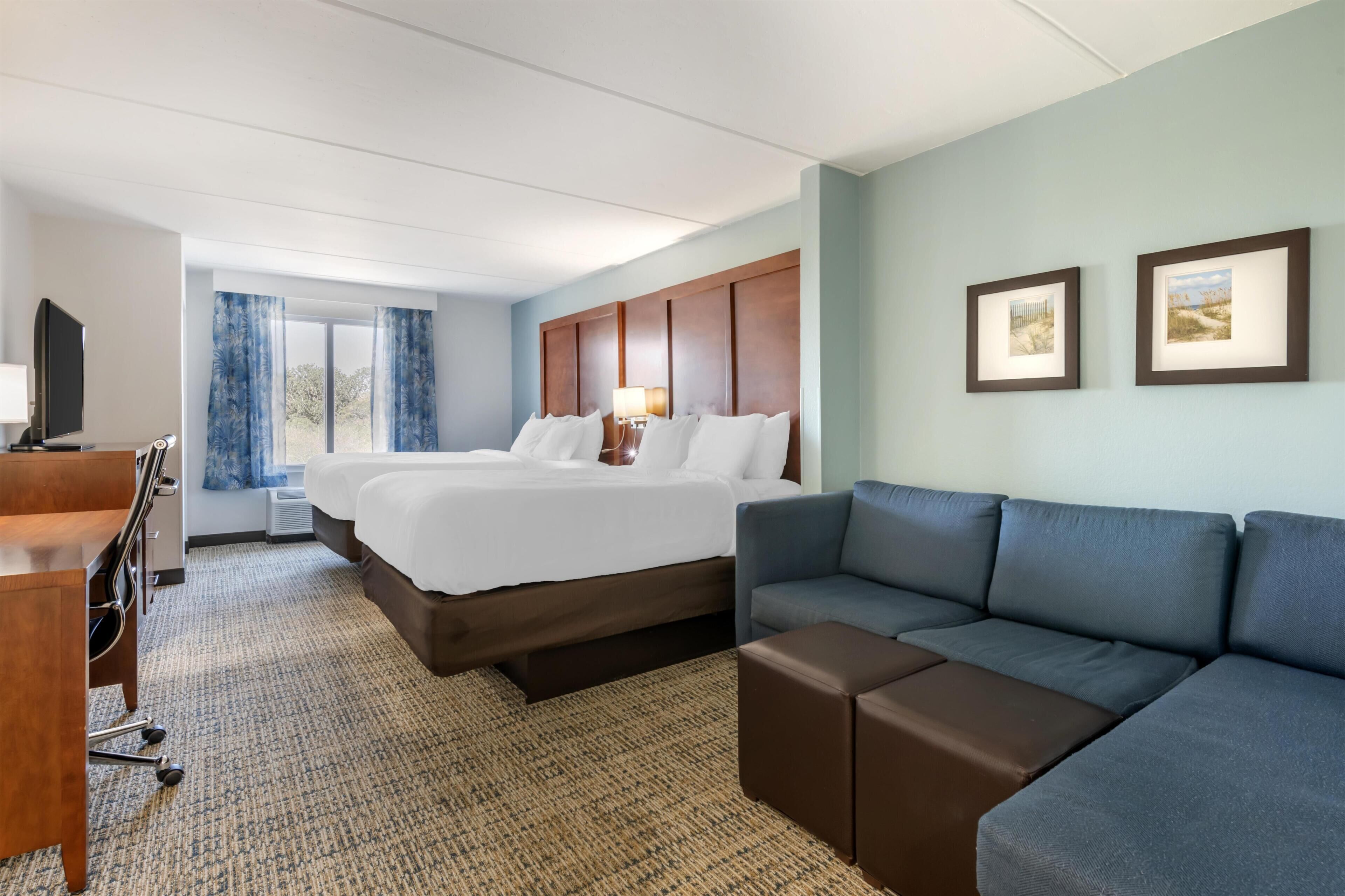 Suite, 2 Queen Beds, Non Smoking (with Single Sofabed) | In-room safe, desk, laptop workspace, blackout curtains