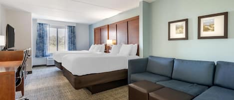 Suite, 2 Queen Beds, Non Smoking (with Single Sofabed) | In-room safe, desk, laptop workspace, blackout drapes