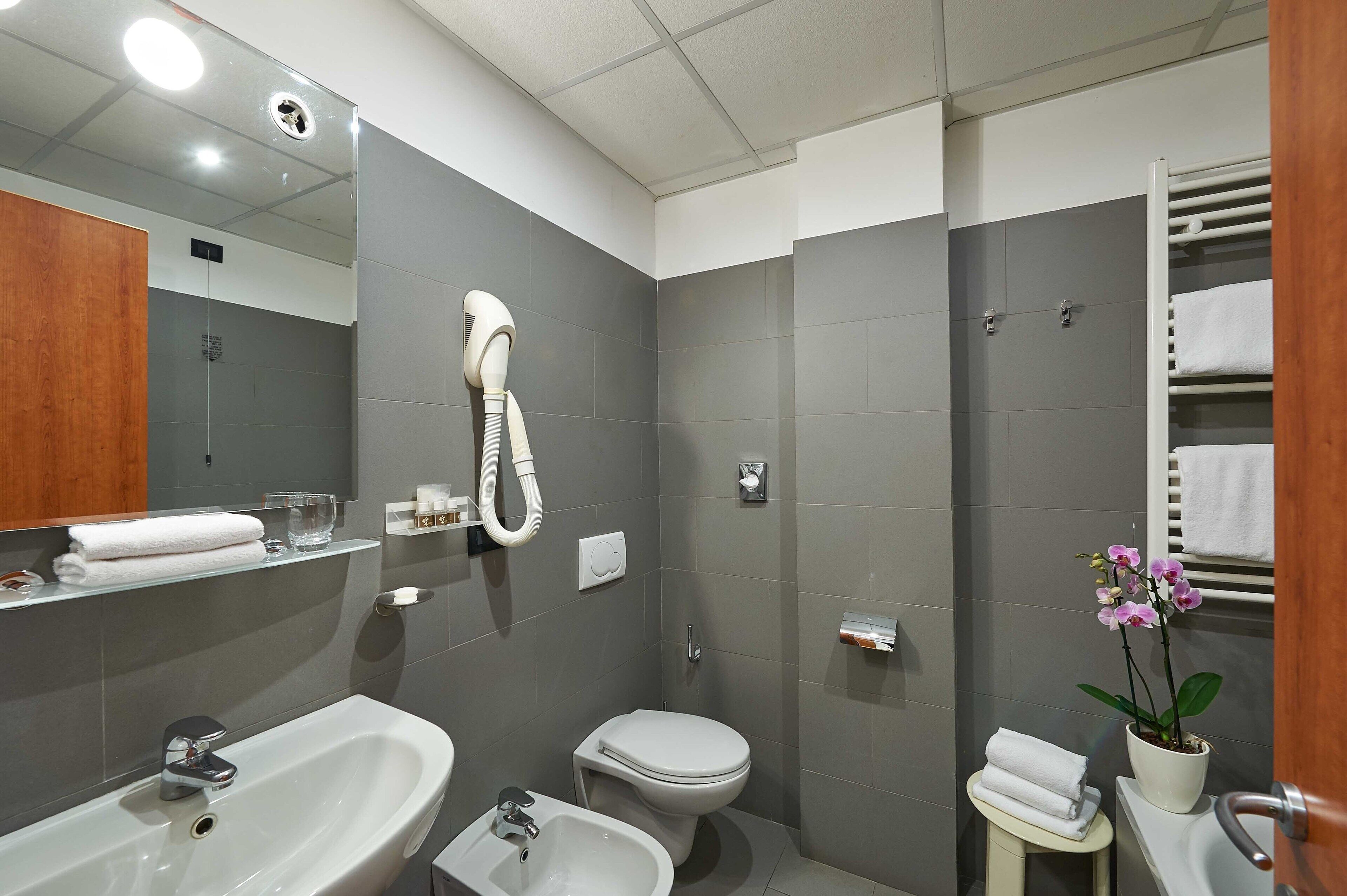 executive double room | bathroom | free toiletries, hair dryer, bidet, towels