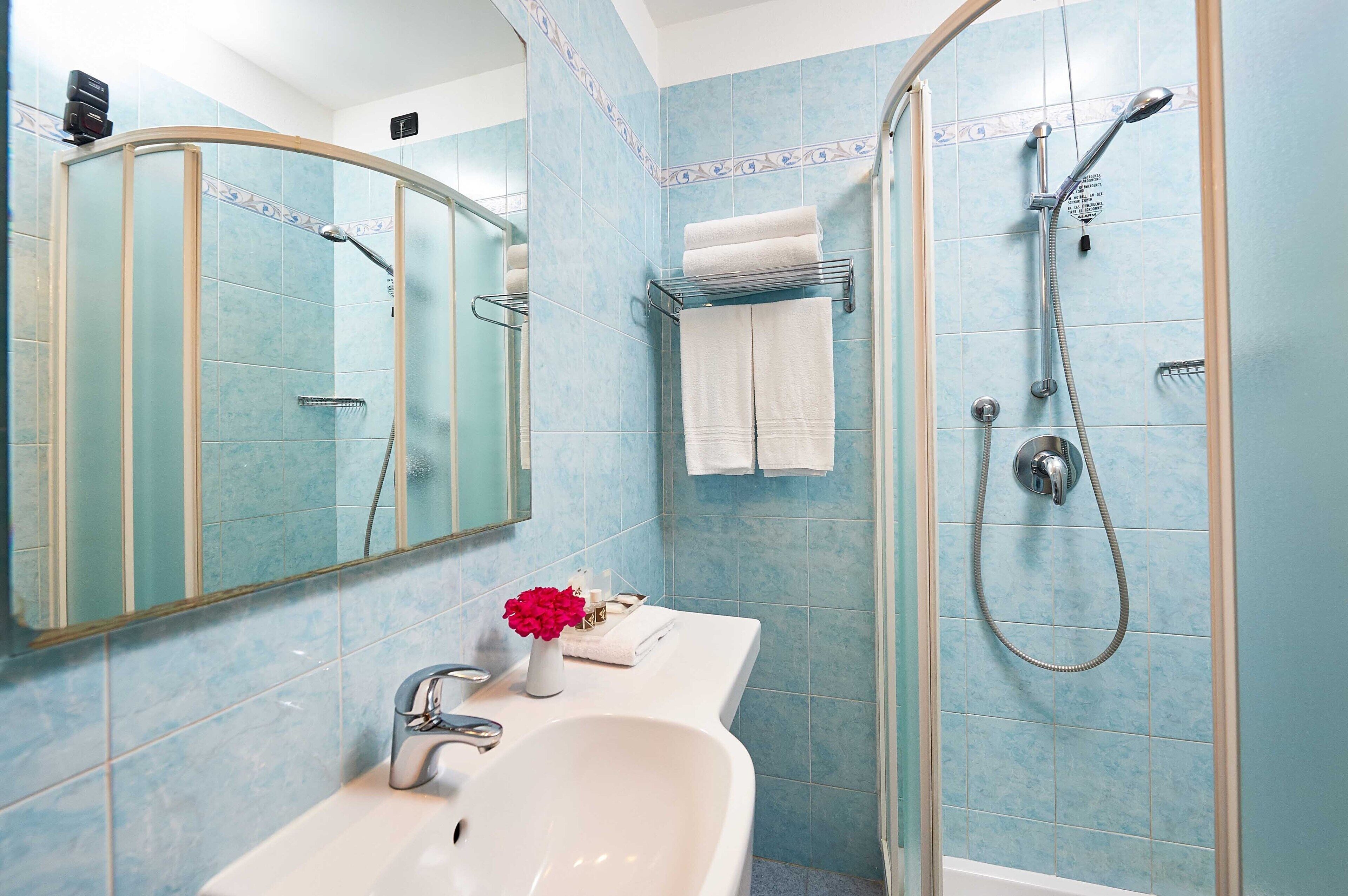 free toiletries, hair dryer, bidet, towels