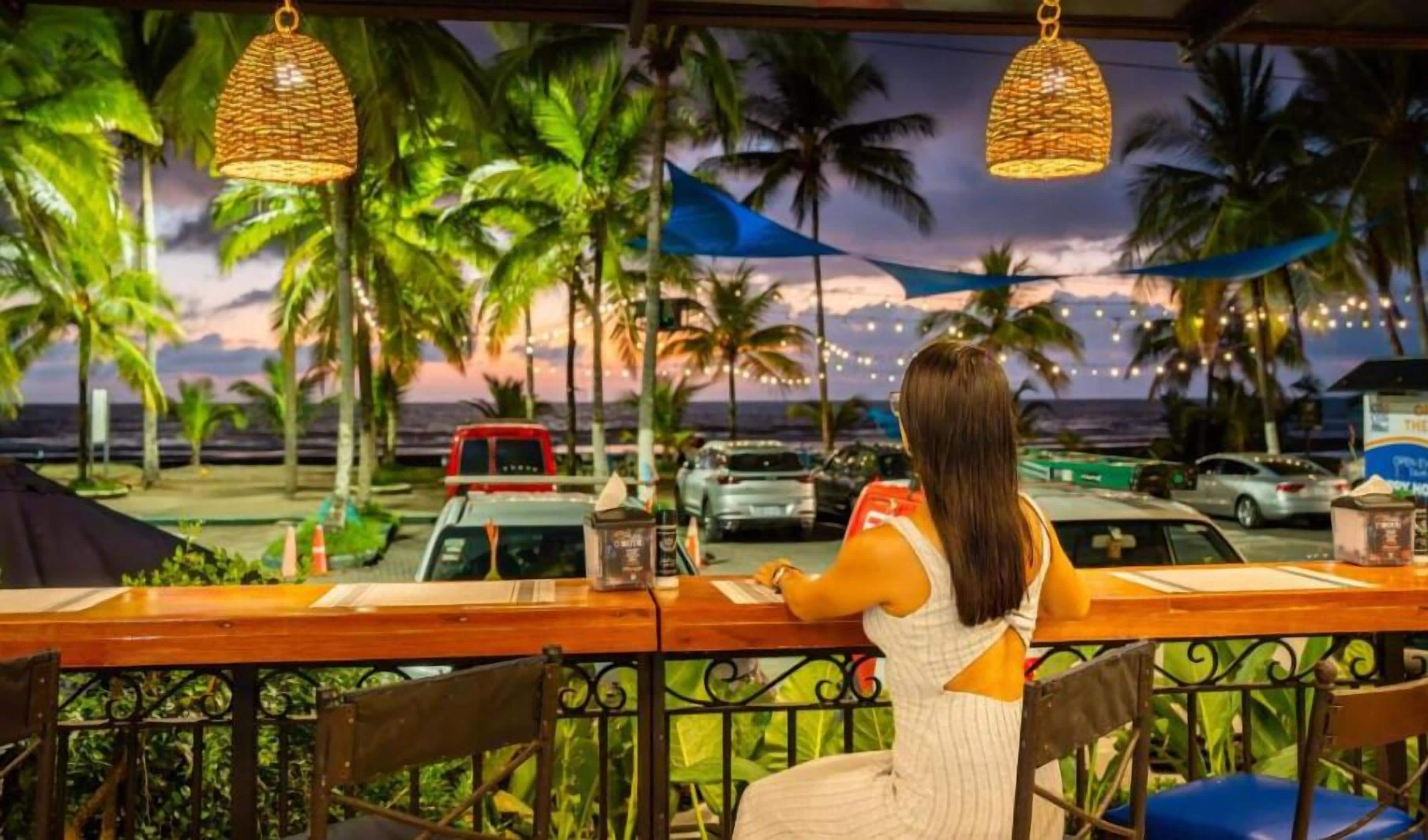 International cuisine, beach views 