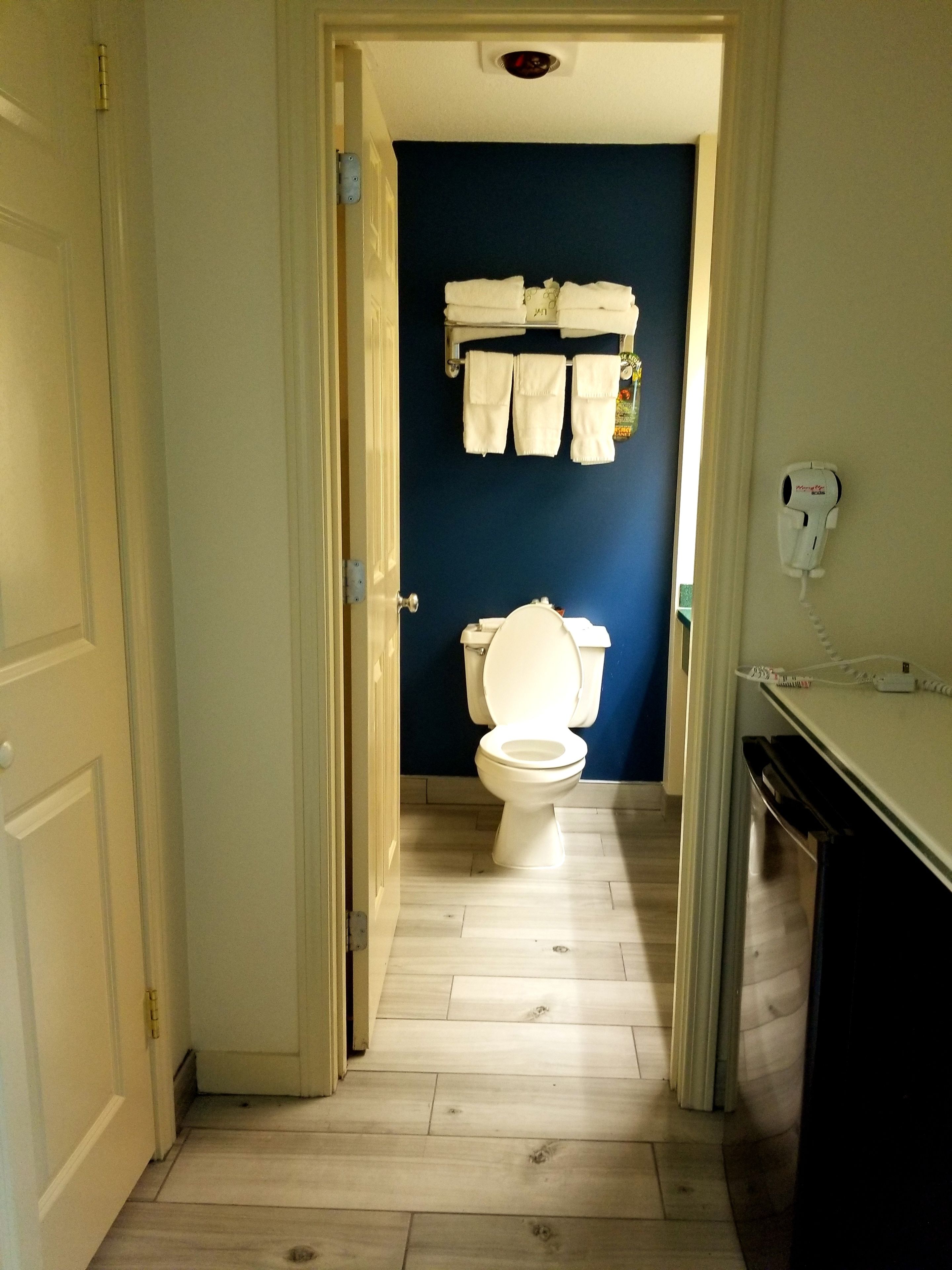 room | bathroom | combined shower/bathtub, free toiletries, hair dryer, towels