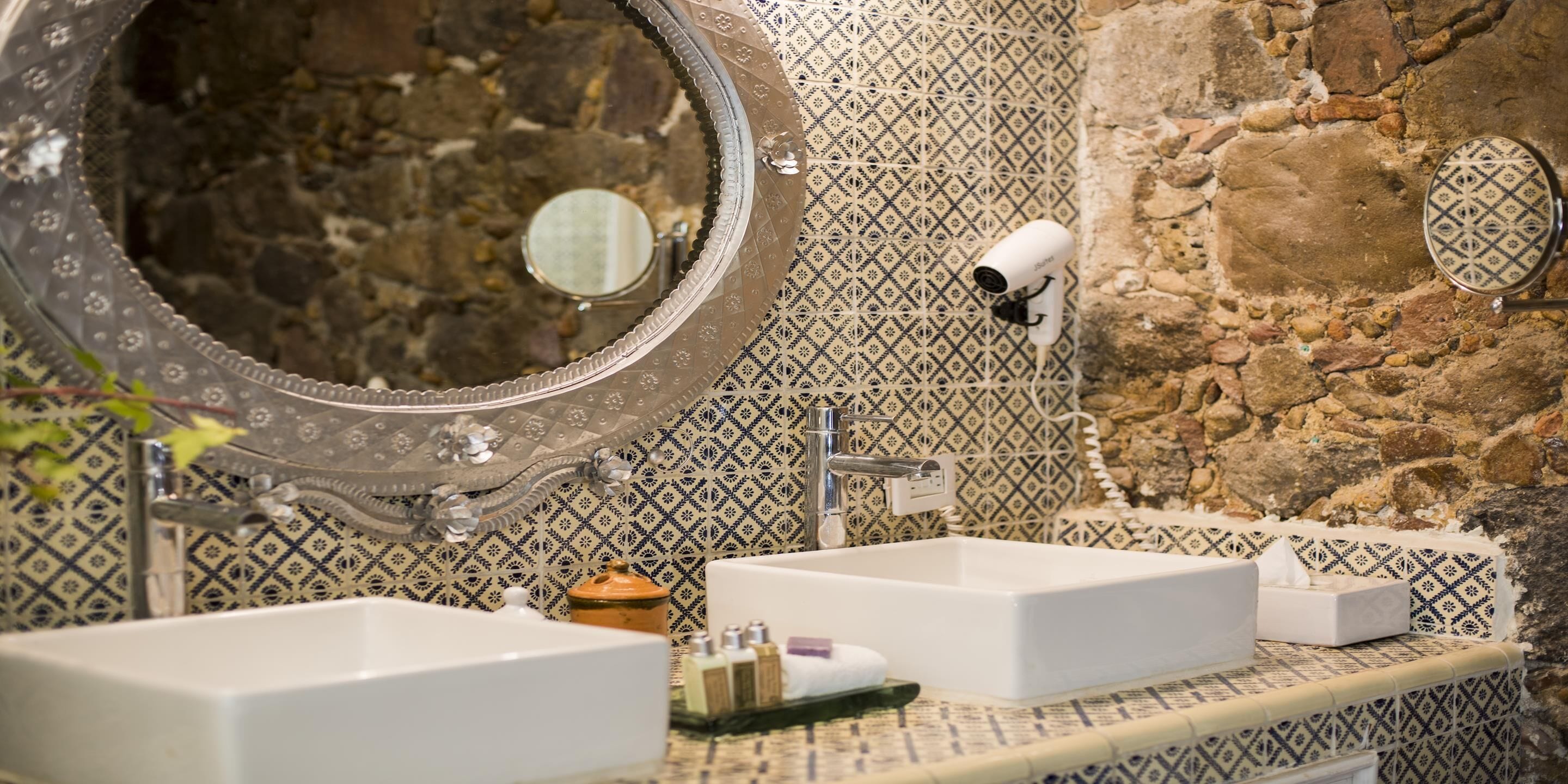 grand master suite | bathroom | rainfall showerhead, designer toiletries, hair dryer, bathrobes