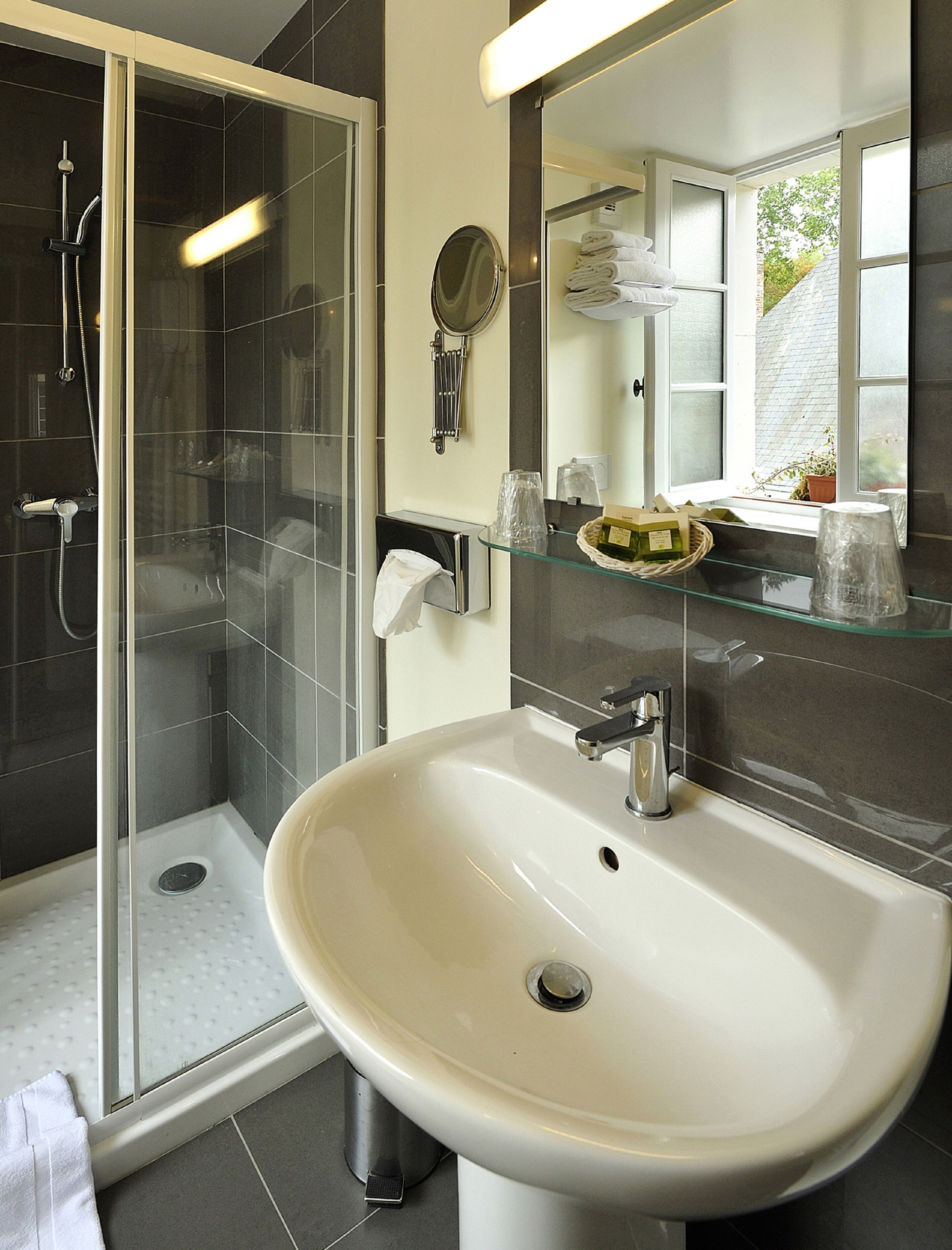 free toiletries, hair dryer, towels