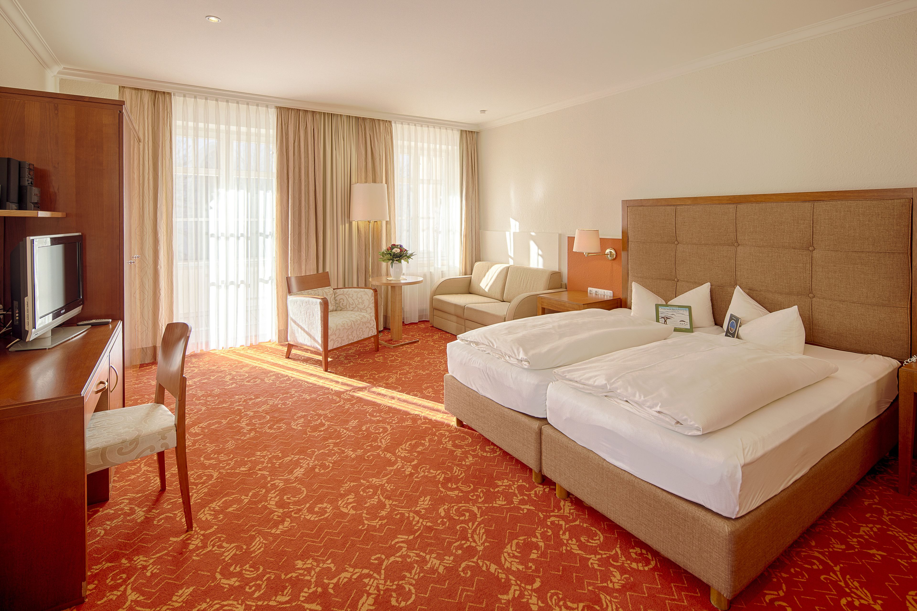 Ropa de cama de alta calidad y minibar 