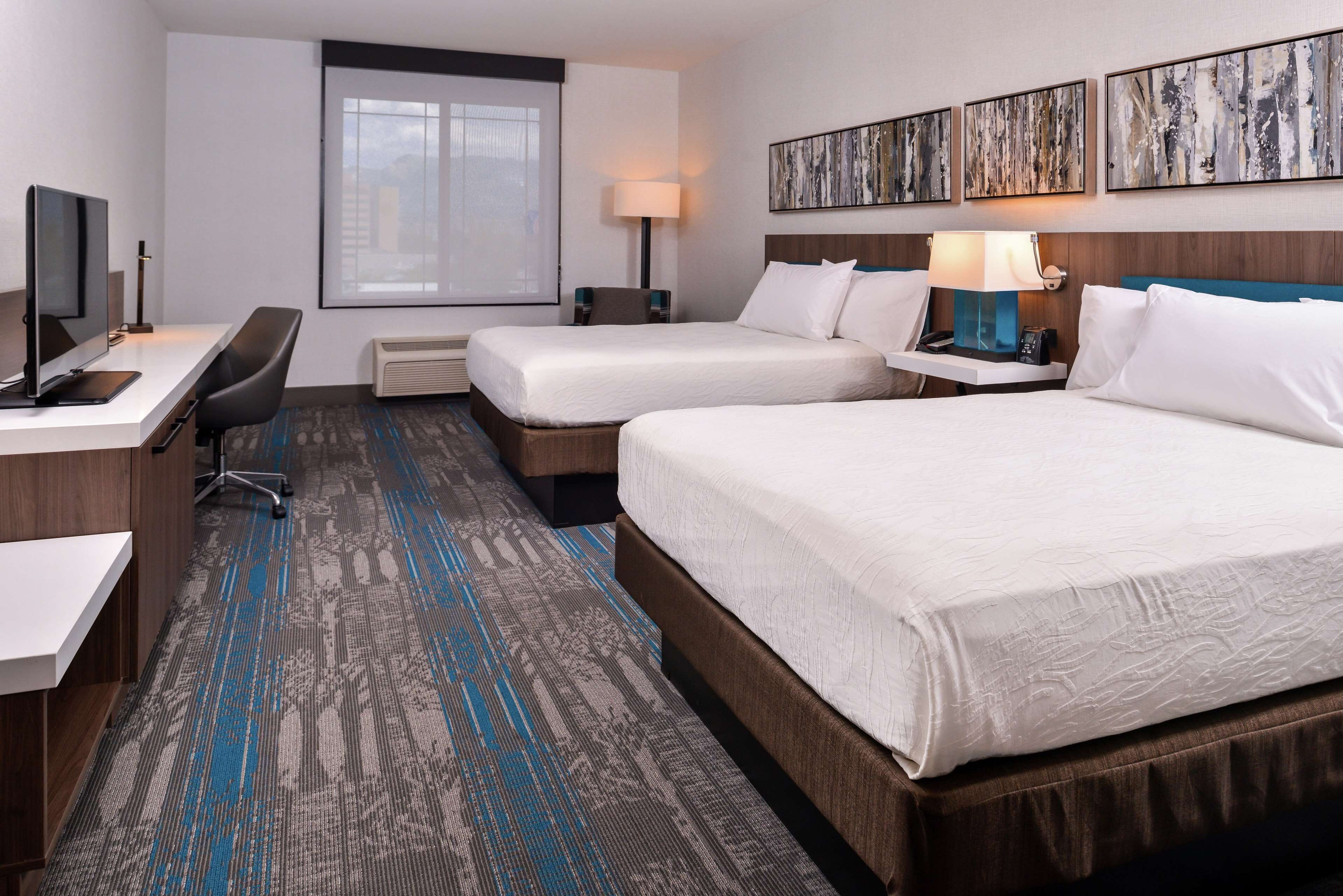 2 queen beds | 1 bedroom, desk, laptop workspace, soundproofing